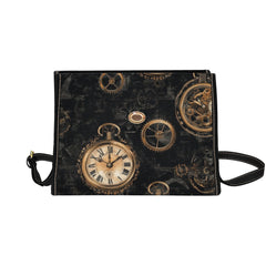 Steampunk Clockwork Satchel Bag - Gold & Black Gears Design