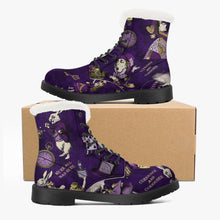 Load image into Gallery viewer, Alice in Wonderland Dark Purple Winter Faux Fur Boots (JPFPAP)
