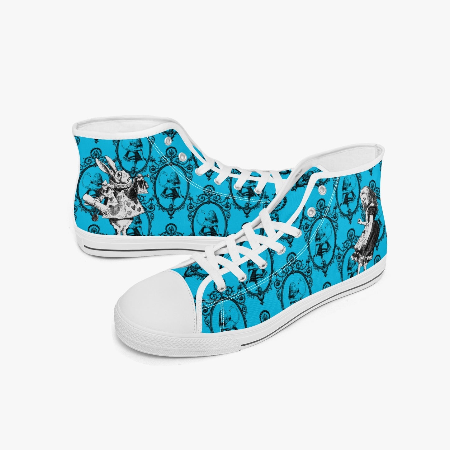 Alice in Wonderland Turquoise White Rabbit Sneakers (JPSNTABS)