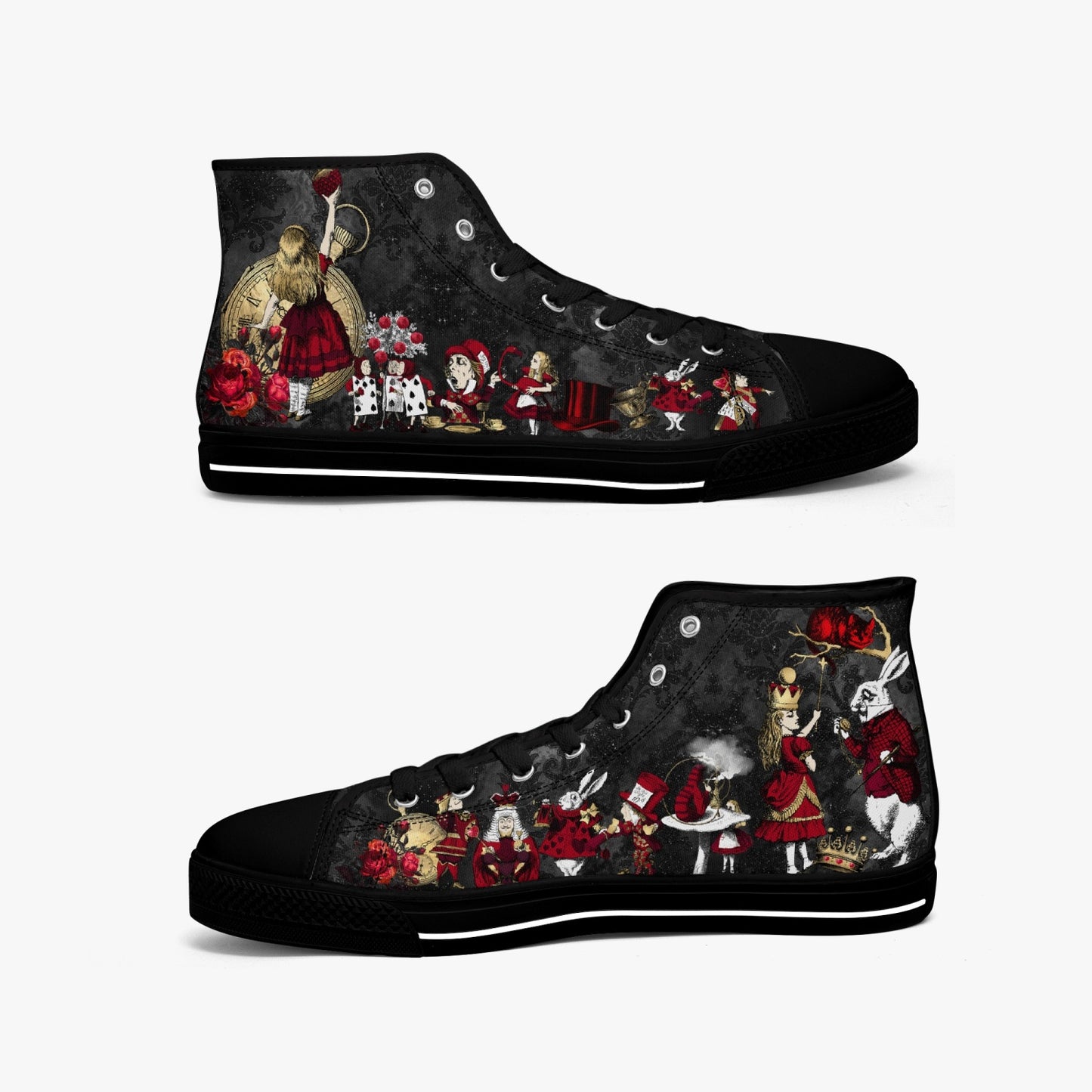 Alice in Wonderland Queen of Hearts Hi Top Sneakers (JPSNRG1)