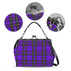 Purple Tartan Kisslock Purse - Gothic Punk Handbag
