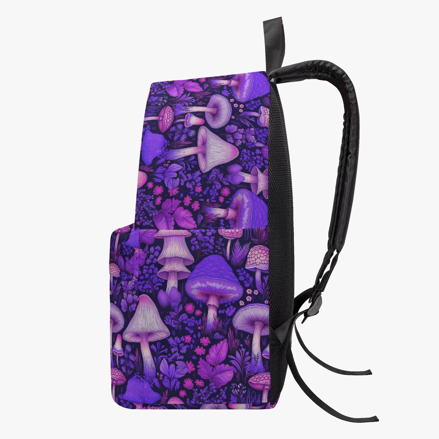 Mushroomcore Purple and Pink School Backpack - Forestcore Vibrant Travel Bag (JPMUSHPP1)