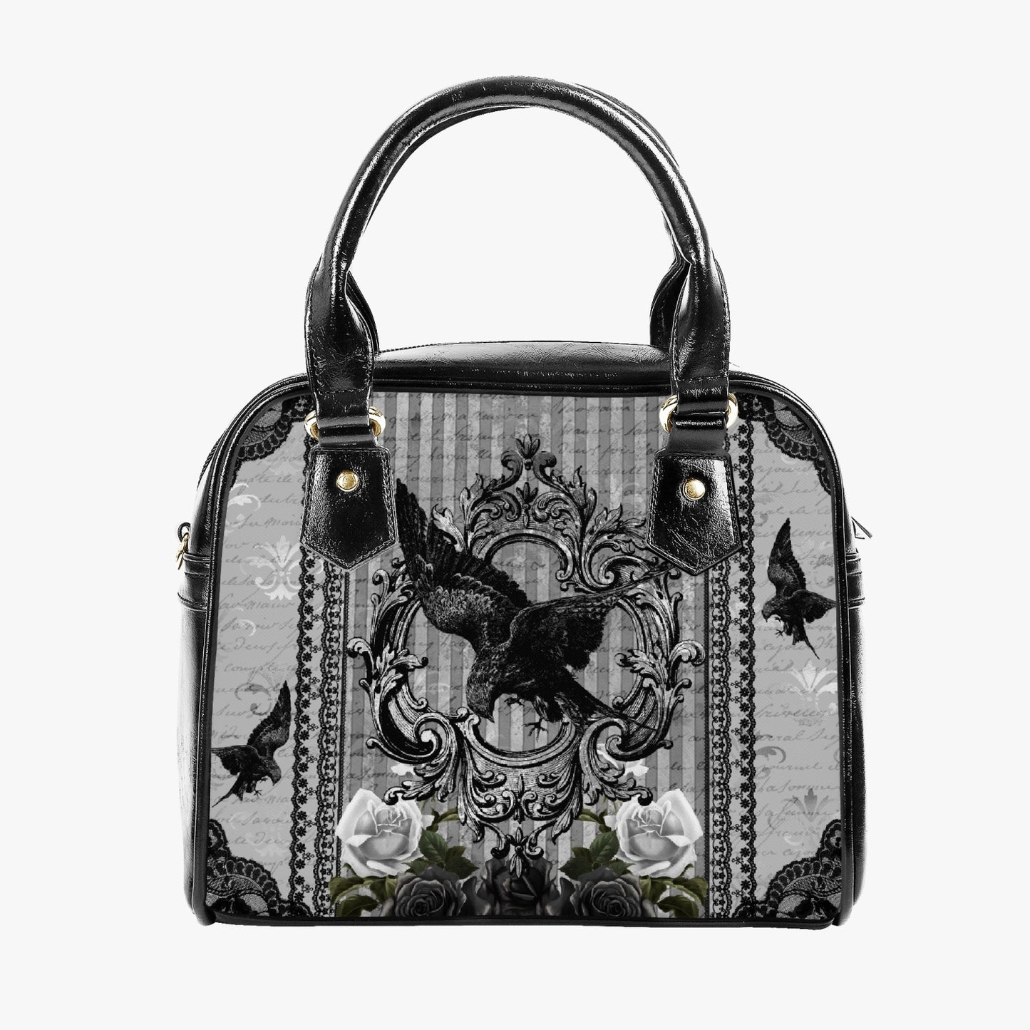 The Raven Gothic Handbag - Vegan Leather Goth Crow Bag (JPHB54)