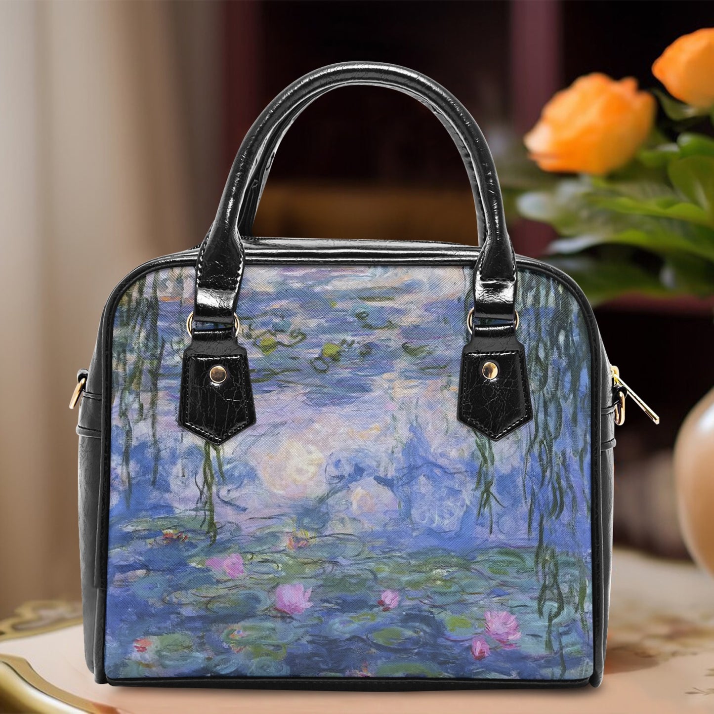 Monet Lillies Shoulder Purse - Gift for Art Lover - The Lilies by Claude Monet (JPHBMON)