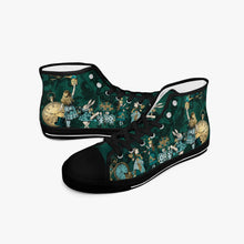 Load image into Gallery viewer, Dark Green - Alice in Wonderland high top sneakers - Queen of Hearts Shoes - (JPSNGA1)
