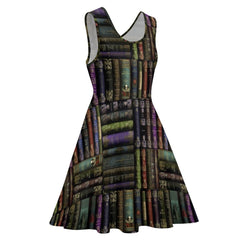 Vintage Library Books Thinner Fabric Dress  - Librarian Costume