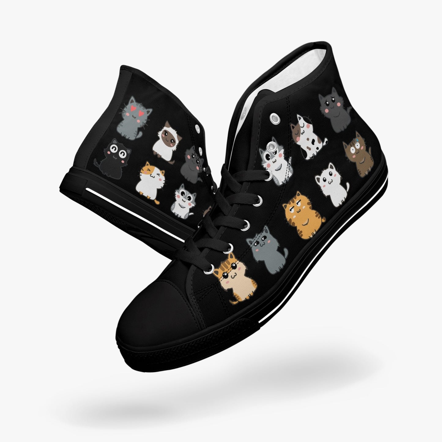 Cute Cats Hi Top Sneakers for Cat Lovers (JPSN11)