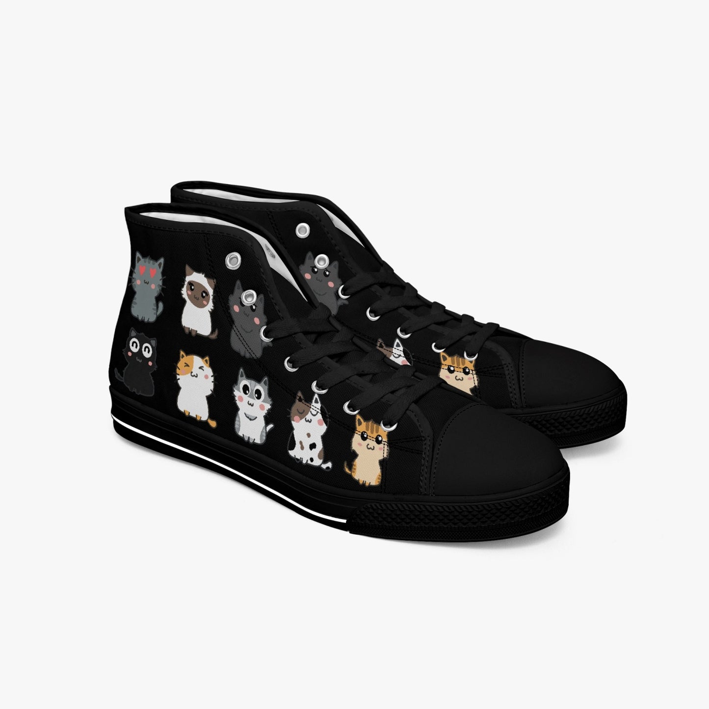 Cute Cats Hi Top Sneakers for Cat Lovers (JPSN11)