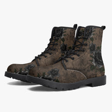 Load image into Gallery viewer, Black Rose Gothic Steampunk Combat Boots (JPREGBR1)

