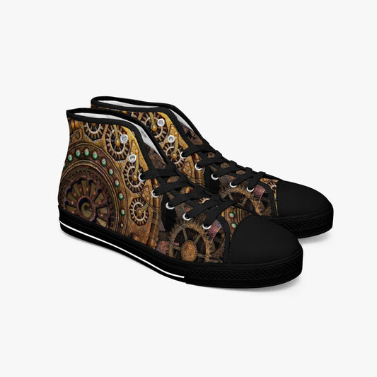 Steampunk Clockwork Gears Hi Top Sneakers (JPSNSTEAM1)