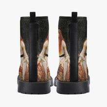 Load image into Gallery viewer, Waterhouse - Lady of Shalott Vegan Leather Combat Boots - Pre Raphaelite Brotherhood Unique Art Boots (JPREG91)
