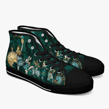Load image into Gallery viewer, Dark Green - Alice in Wonderland high top sneakers - Queen of Hearts Shoes - (JPSNGA1)

