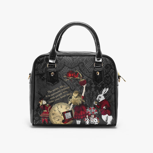 Alice in Wonderland Quote Handbag "The secret, Alice" (JPRGQS)