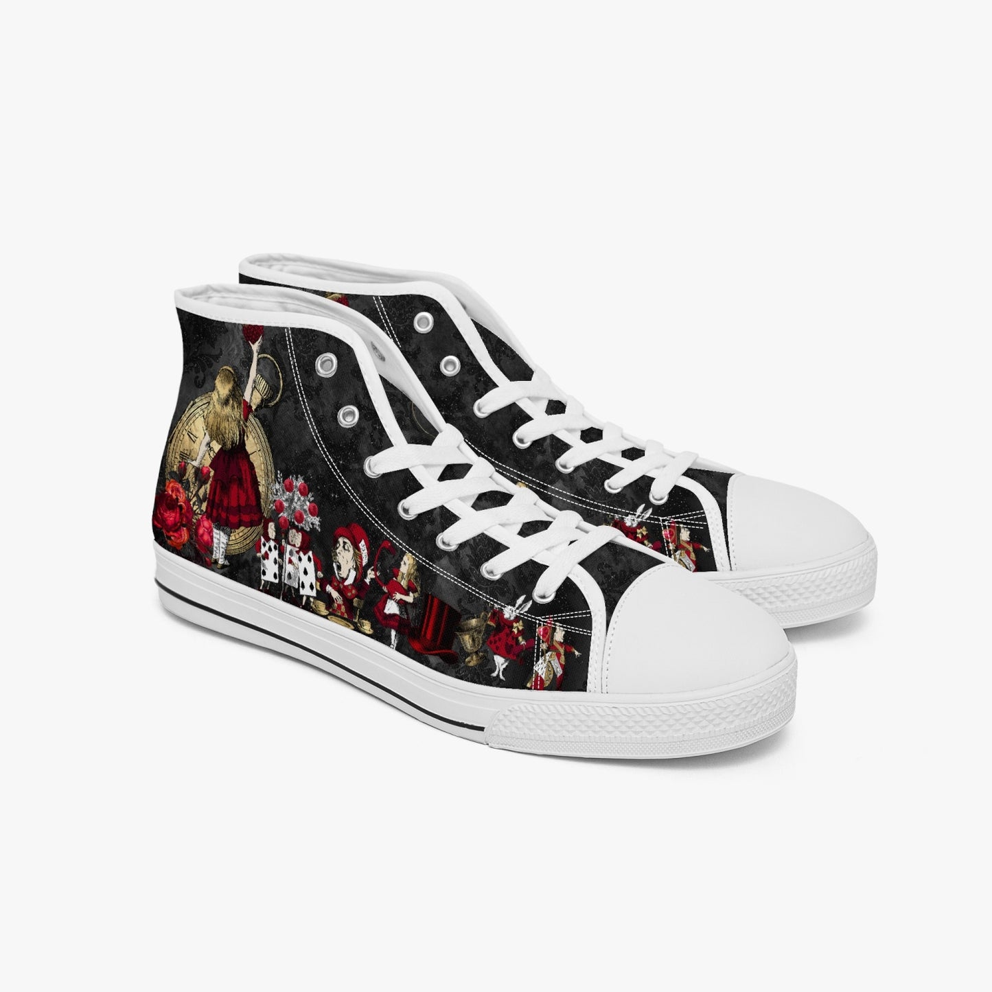 Alice in Wonderland Queen of Hearts Hi Top Sneakers (JPSNRG1)