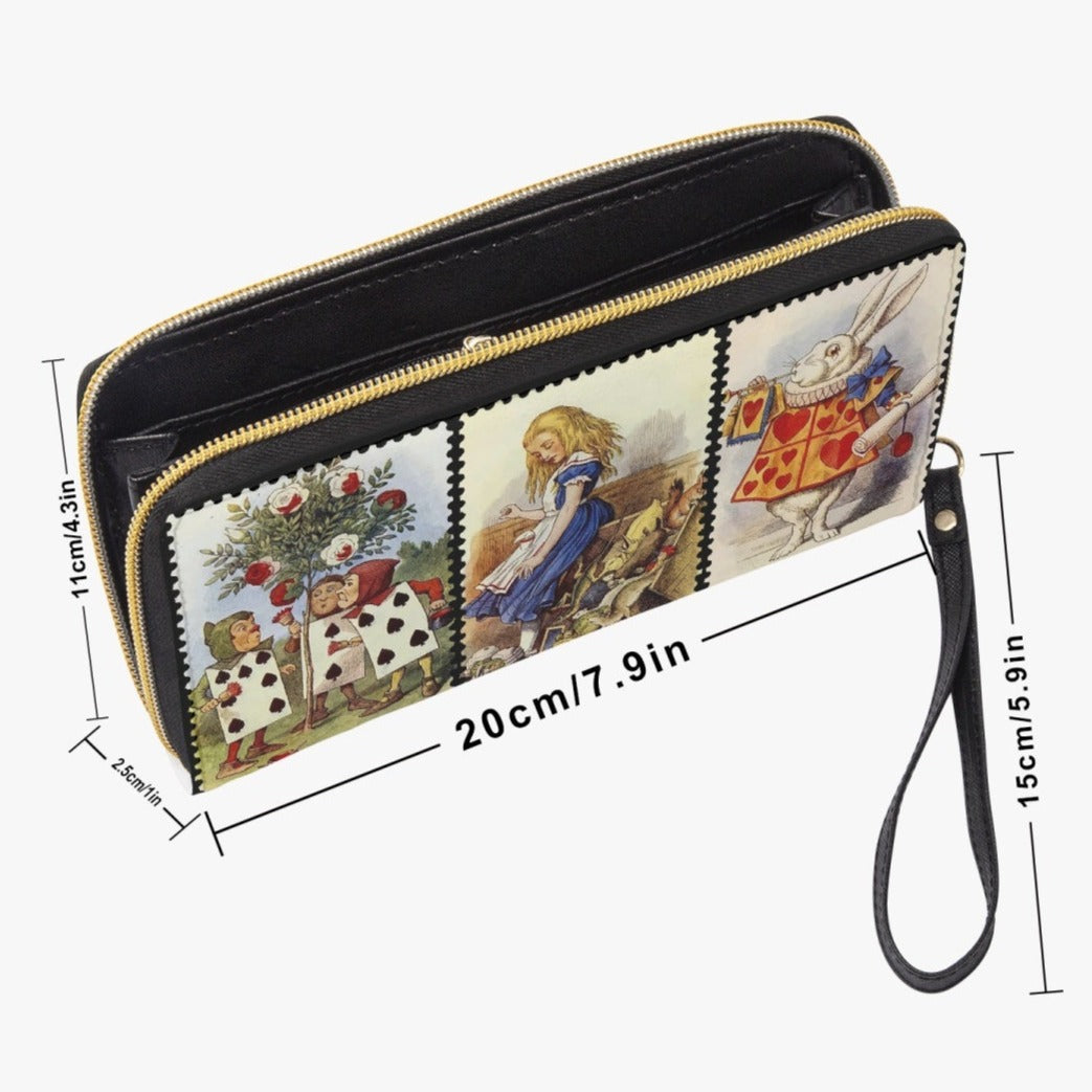 Alice in Wonderland Vintage Illustrations Zipper Wrist Wallet (JPVINAW)