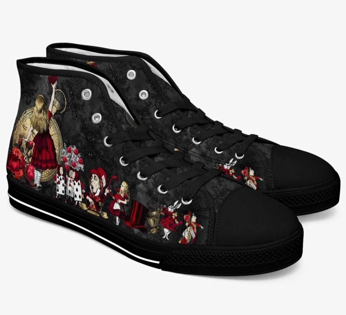 Alice in Wonderland Queen of Hearts Hi Top Sneakers (JPSNRG1)