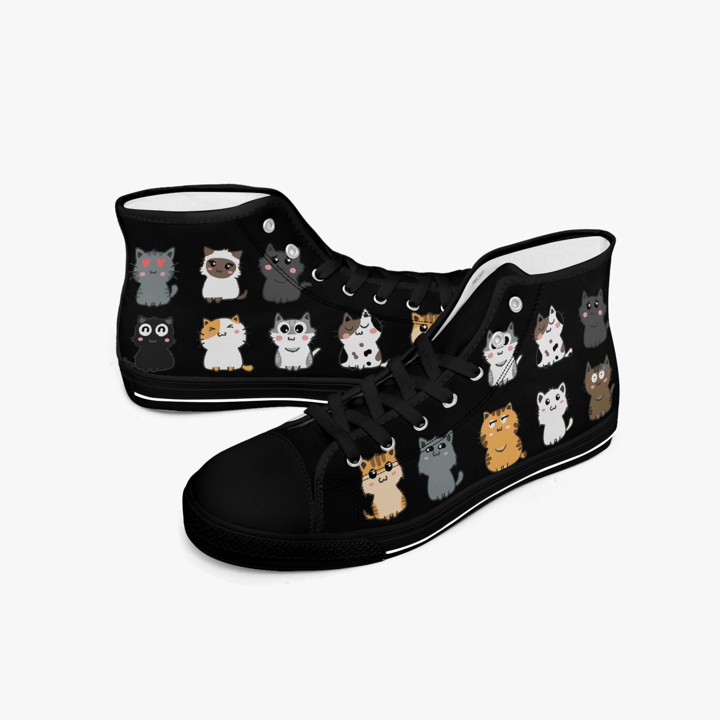 Cute Cats Hi Top Sneakers for Cat Lovers (JPSN11)