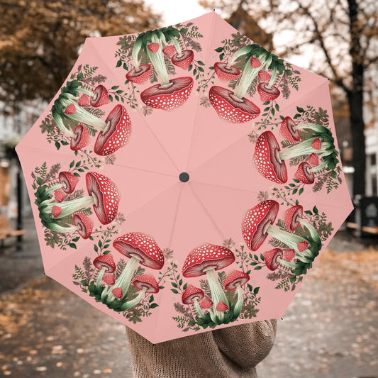 Mushroom Core Pink Automatic Umbrella (UMPINKMUSH)