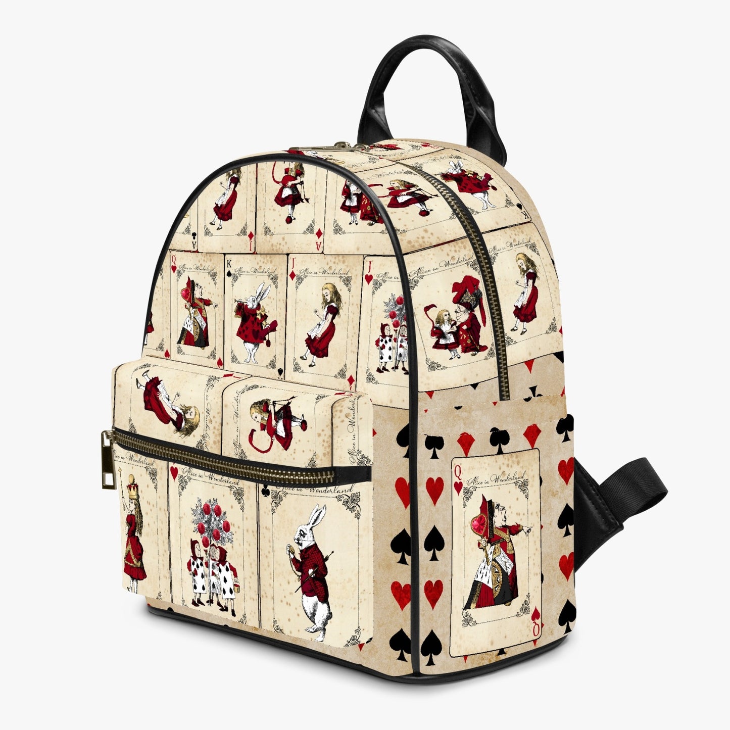 Alice in Wonderland Vintage Playing Cards Backpack - Cute Alice  Back Pack (JPBP1)