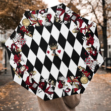 Load image into Gallery viewer, Alice In Wonderland - Queen Of Hearts Automatic Umbrella - Mad Hatter Tea Party Parasol (UMQOH)
