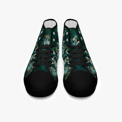 Dark Green - Alice in Wonderland high top sneakers - Queen of Hearts Shoes - (JPSNGA1)