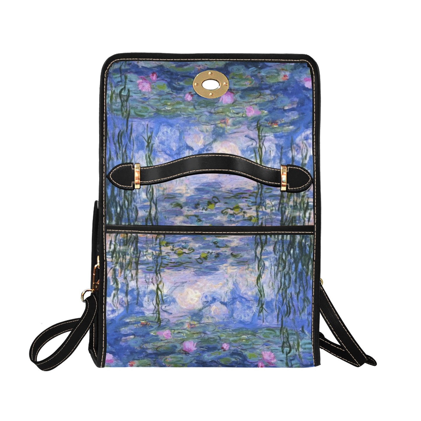 Claude Monet Lilies Shoulder Satchel Bag (AAMON1)