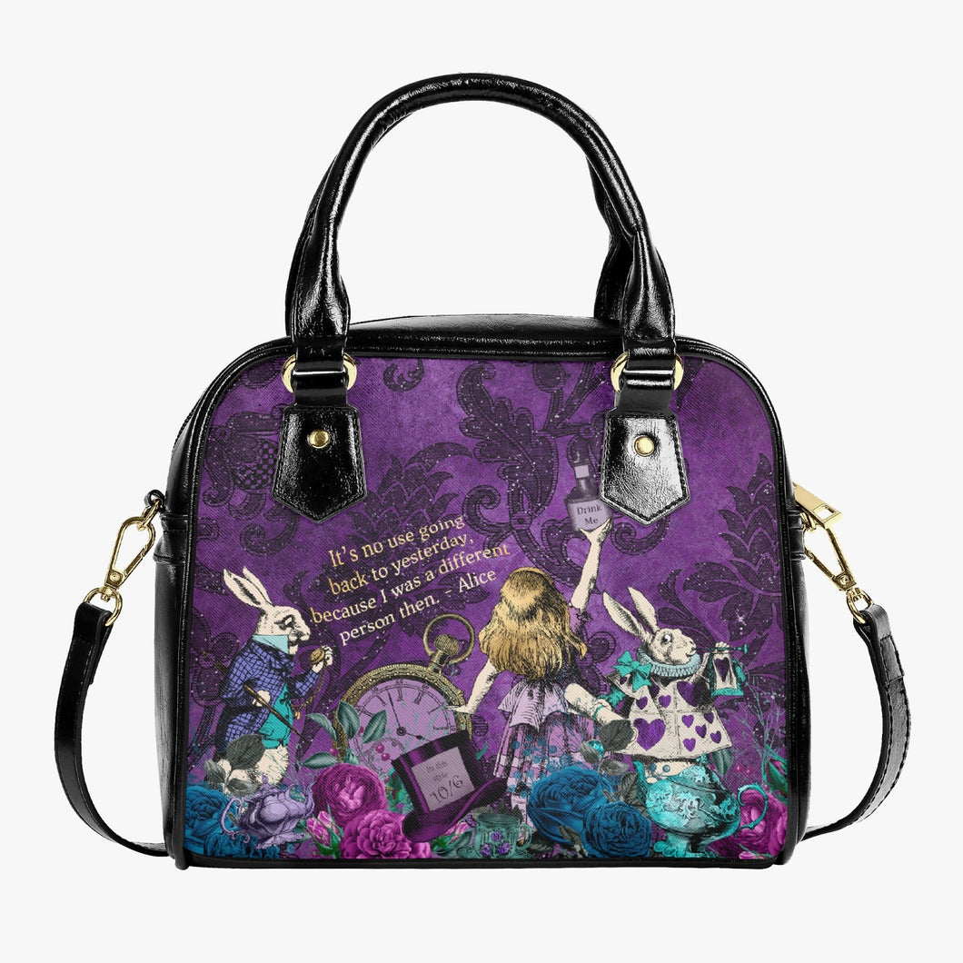 Alice in Wonderland Gothic Purple Handbag - Alice in Wonderland Purse - Mad Hatter Tea Party Accessory (JPHB94RQ)