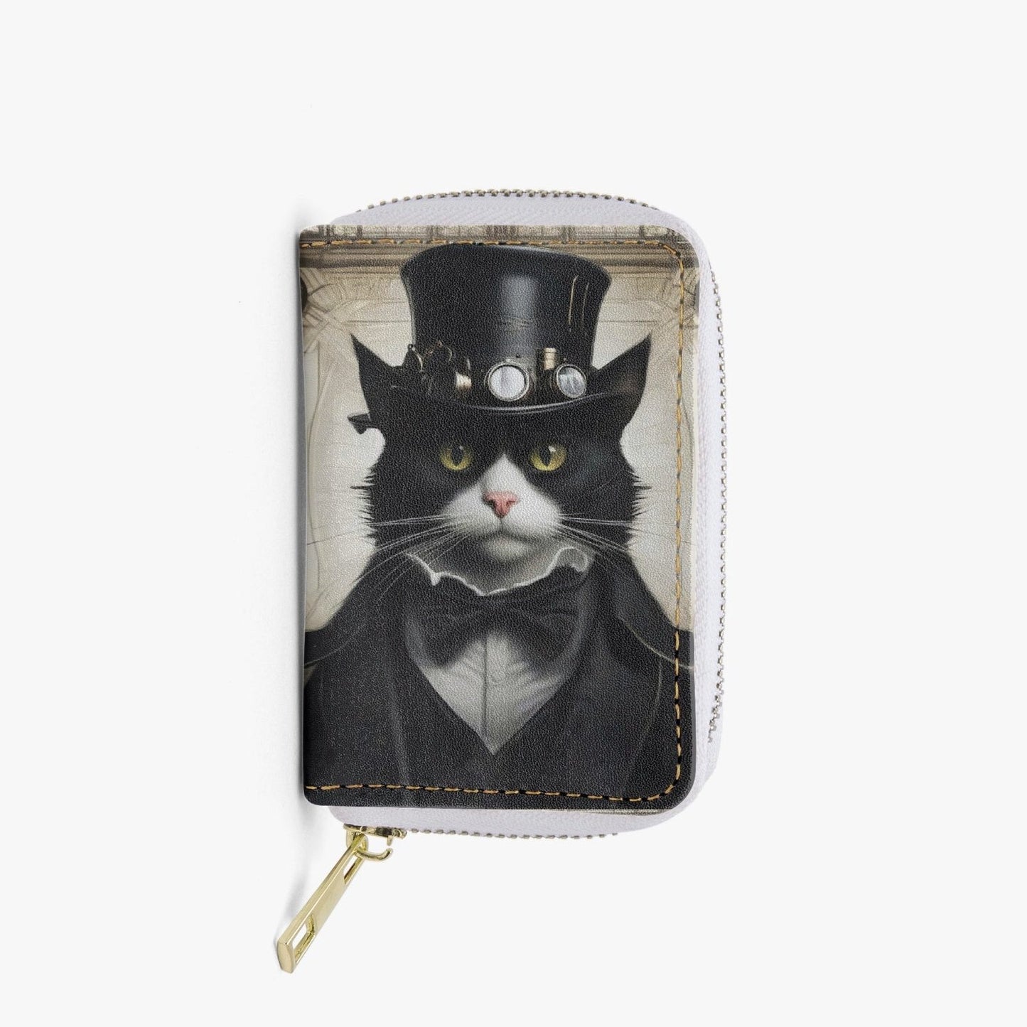 Steampunk Cat Zipper Wallet - Steamcat Cute Card Holder