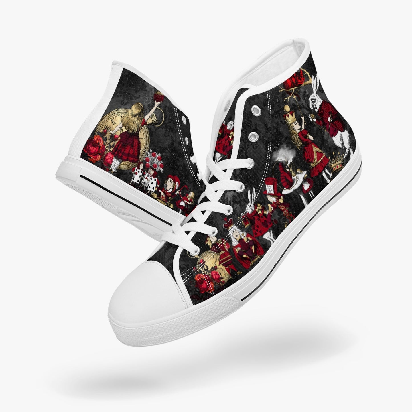 Alice in Wonderland Queen of Hearts Hi Top Sneakers (JPSNRG1)