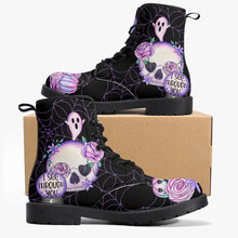 Load image into Gallery viewer, Pastel Goth kawaii Spiderweb Skull Boots (JPPASGOT4)

