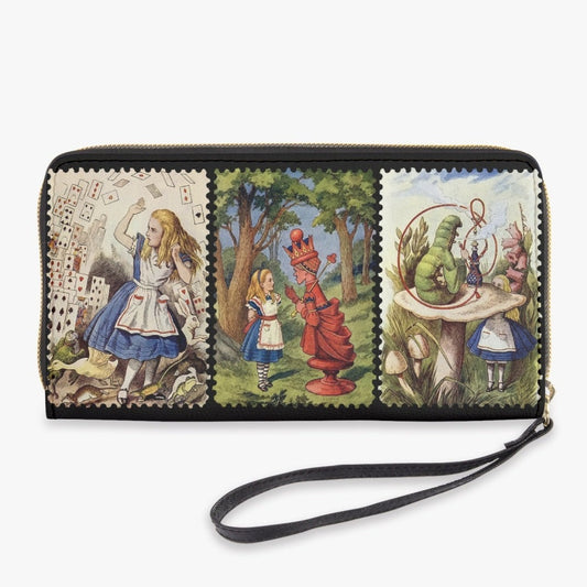 Alice in Wonderland Vintage Illustrations Zipper Wrist Wallet (JPVINAW)