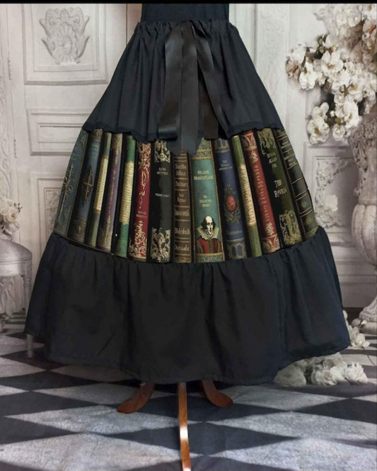 Vintage Library Books Longer Full Skirt - 50's Style Costume Skirt