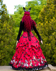 Alice in Wonderland Queen Of Hearts Skirt Victorian Corset Gown - Alice Cosplay
