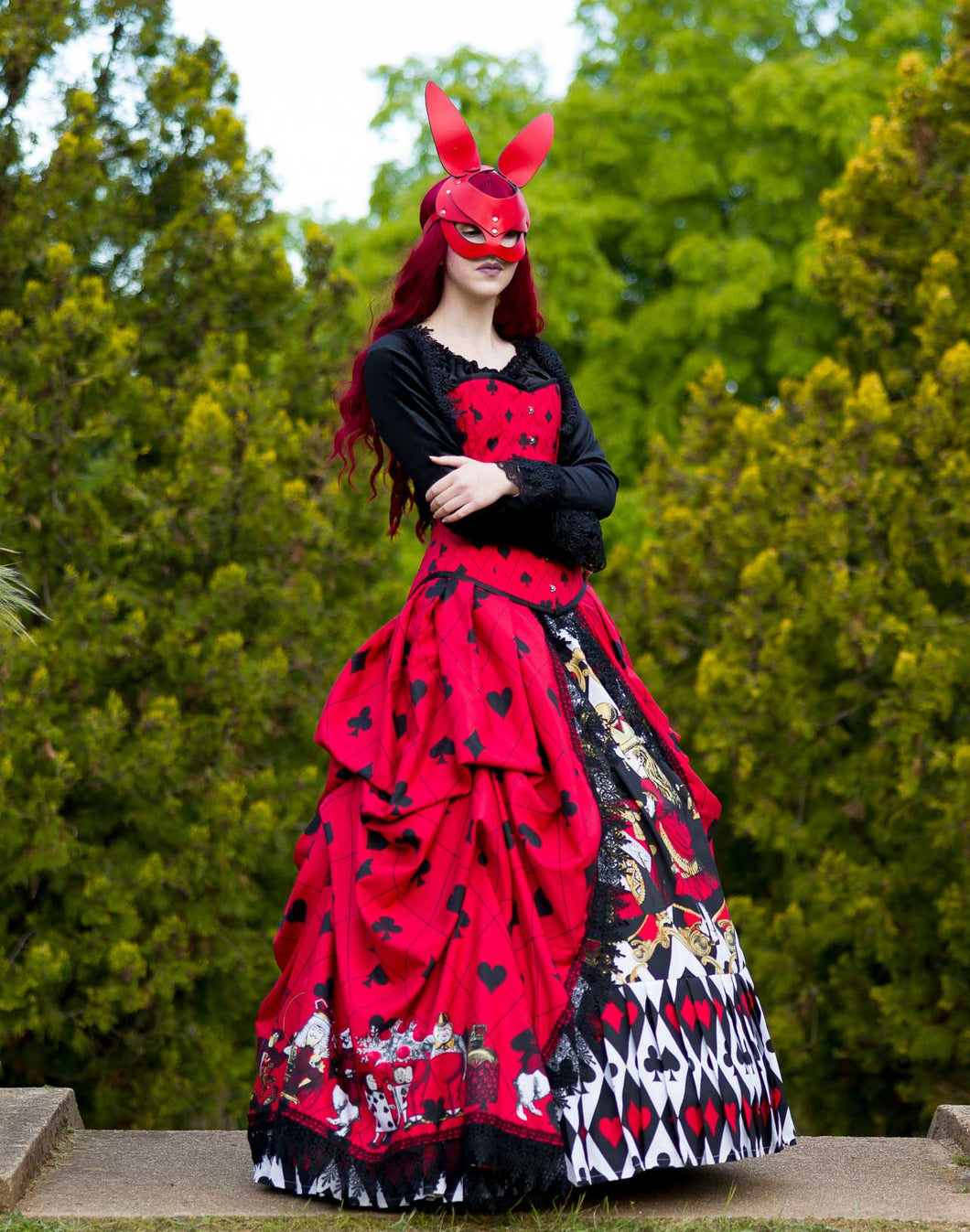 Alice in Wonderland Queen Of Hearts Skirt Victorian Corset Gown - Alice Cosplay