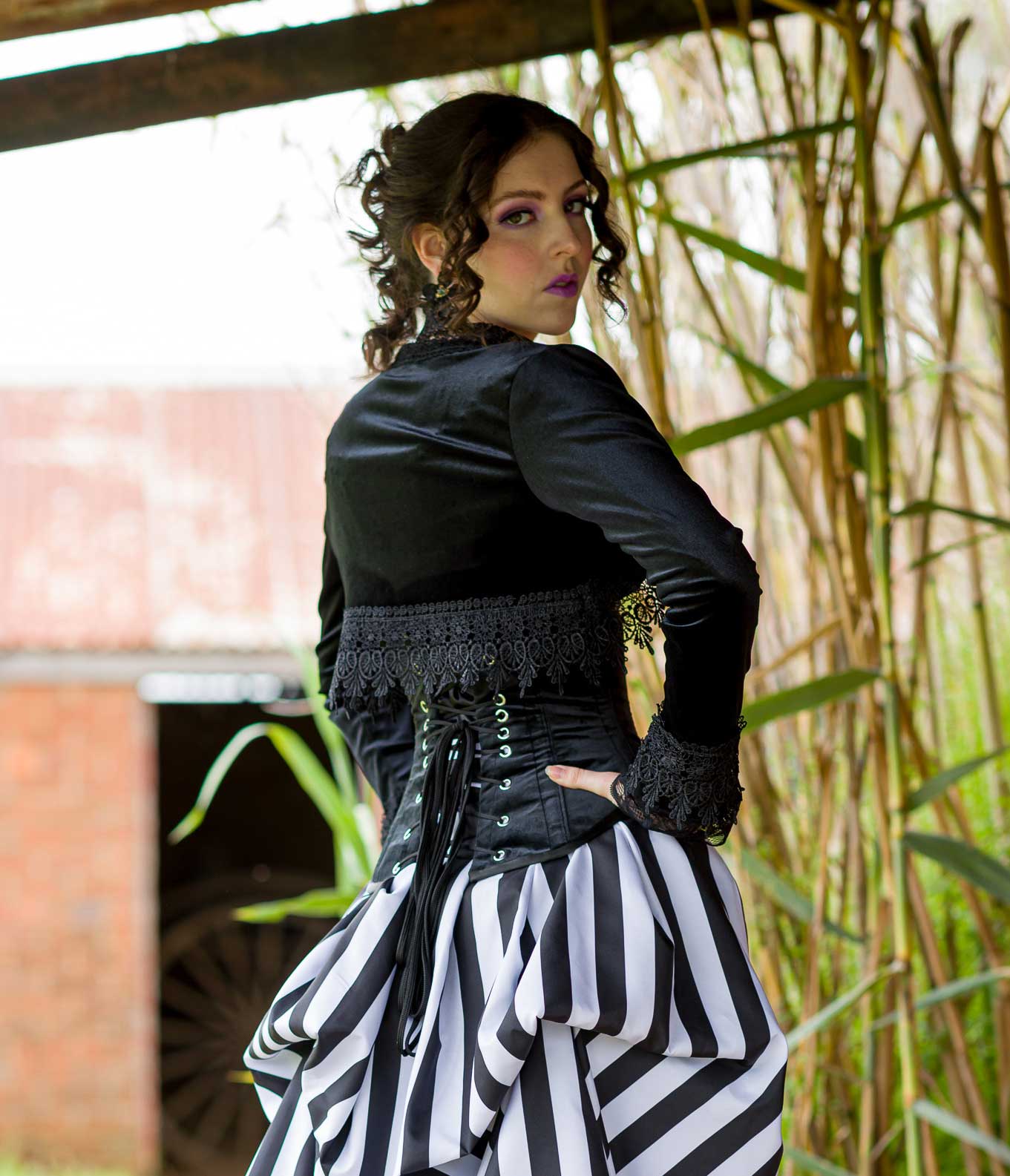 The Lilly Underbust Corset - Black Velvet or Black Brocade - Plus Size Corset - Handmade in Australia