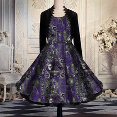Steampunk Dress - Purple and Silver Gothic Style Dress - Plus Size Friendly