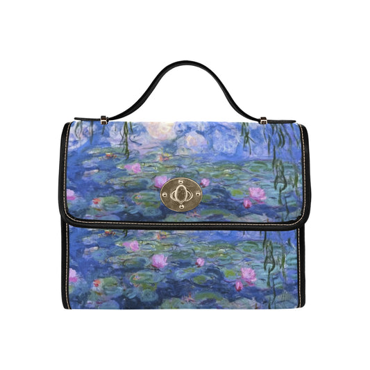 Claude Monet Lilies Shoulder Satchel Bag (AAMON1)