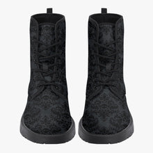 Load image into Gallery viewer, Gothic Skull Damask Print Vegan Leather Boots (JPREG3)
