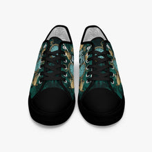 Load image into Gallery viewer, Alice in Wonderland Green Lo Top Sneakers - Green and Turquoise Mad Hatter Tea Party Shoes (JP3992)
