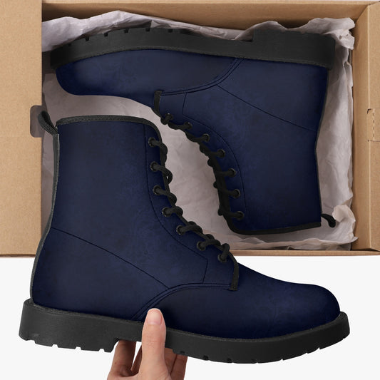 Dark Navy Grunge Combat Boots