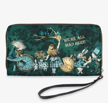 Load image into Gallery viewer, Alice in Wonderland Green Zipper Wallet - Alice Quote Purse (JPZCWG)
