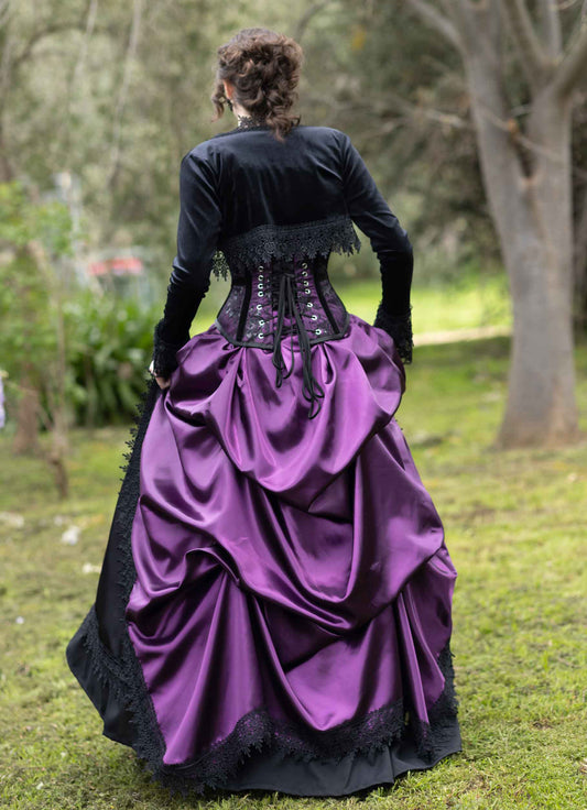 Amethyst Satin Victorian Ensemble - Steampunk Wedding Gown - Made to Measure