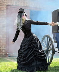 The Governess - Gothic Pinstripe Victorian Wedding Ensemble