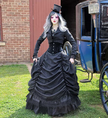 The Governess - Gothic Pinstripe Victorian Wedding Ensemble