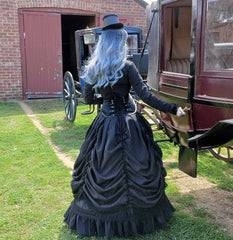 The Governess - Gothic Pinstripe Victorian Wedding Ensemble