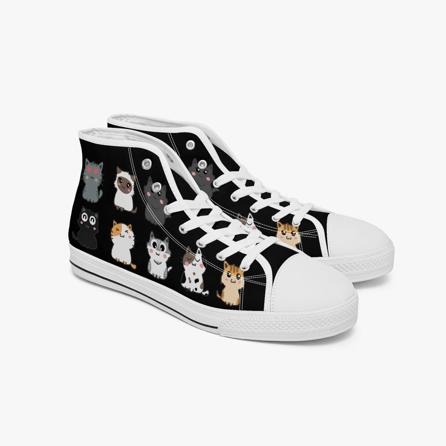 Cute Cats Hi Top Sneakers for Cat Lovers (JPSN11)