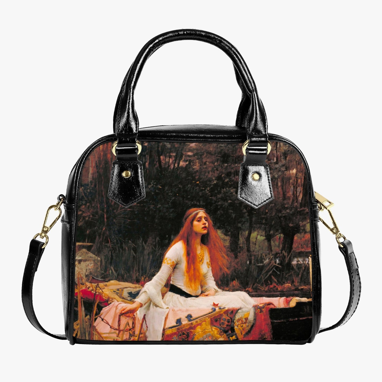 The Lady of Shalott - Handbag - Vegan Leather Pre Raphaelite Painting Art Bag (JPHB91)