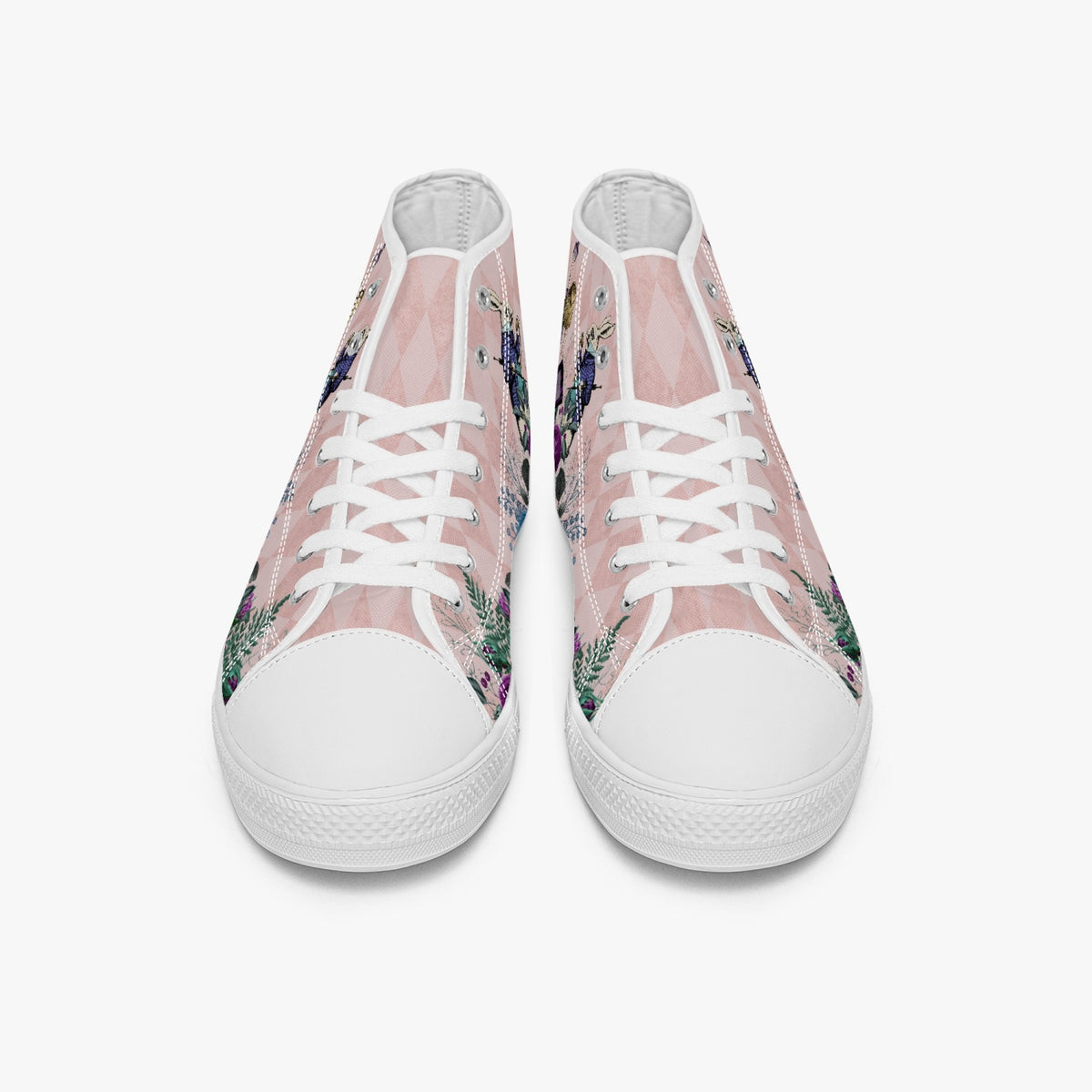 Alice in Wonderland high top womens sneakers  - The White Rabbit and Alice hi top sneakers (JPSN5)