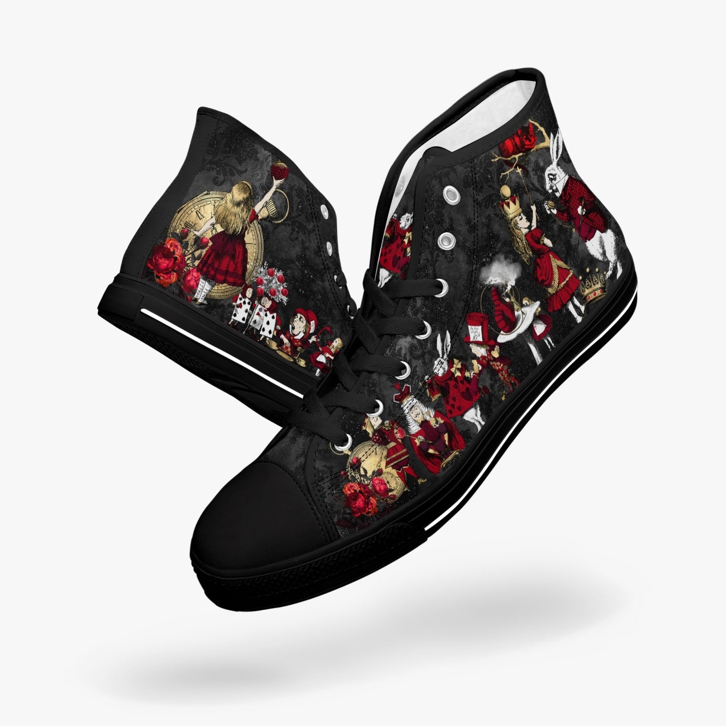 Alice in Wonderland Queen of Hearts Hi Top Sneakers (JPSNRG1)