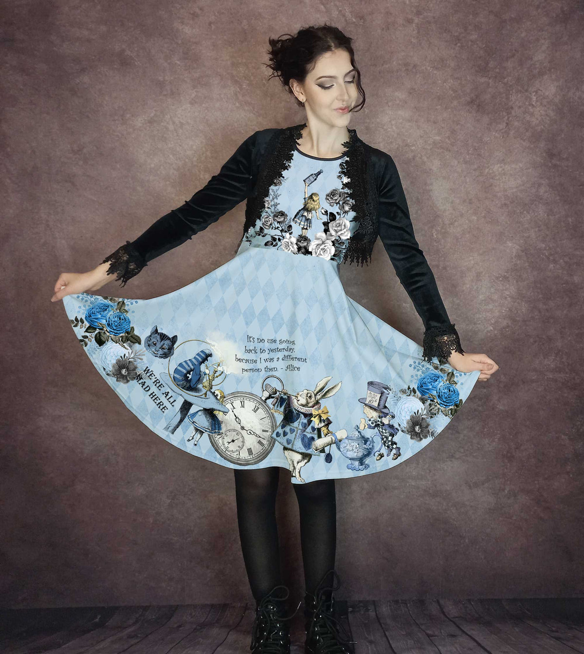 Blue Alice in Wonderland Dress (AABLUEA) Plus Size Friendly